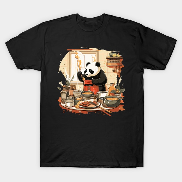 Panda Food Passion: Cuddly Charm Ramen Panda Feast Mode: Culinary Cuteness T-Shirt by Kibo2020